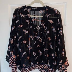 Express Tie Sheer Top